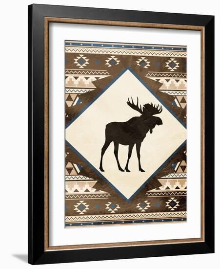 Moose Pattern Mate-Jace Grey-Framed Art Print