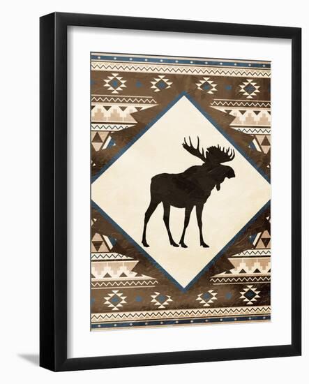 Moose Pattern Mate-Jace Grey-Framed Art Print