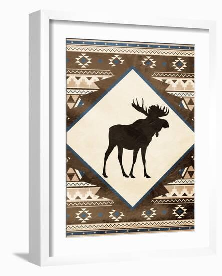 Moose Pattern Mate-Jace Grey-Framed Art Print