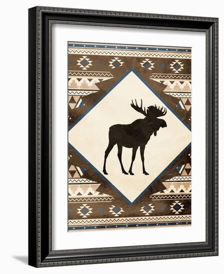 Moose Pattern Mate-Jace Grey-Framed Art Print