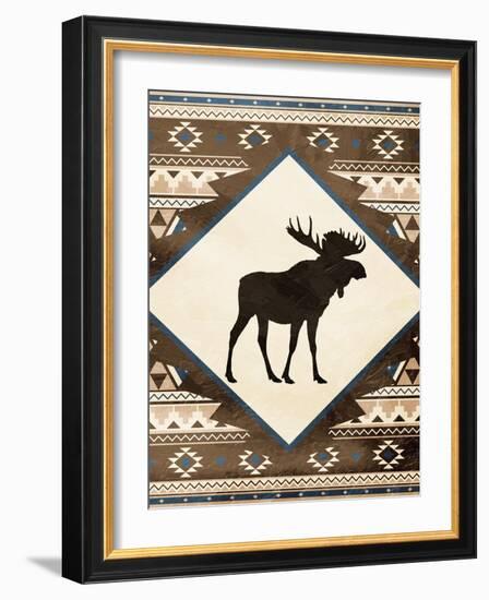 Moose Pattern Mate-Jace Grey-Framed Art Print