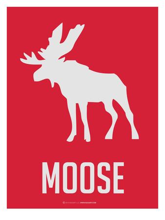 Moose Red Art Print by NaxArt | Art.com