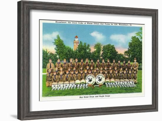 Mooseheart, Illinois, View of the Boy Scout Drum and Bugle Corps-Lantern Press-Framed Art Print