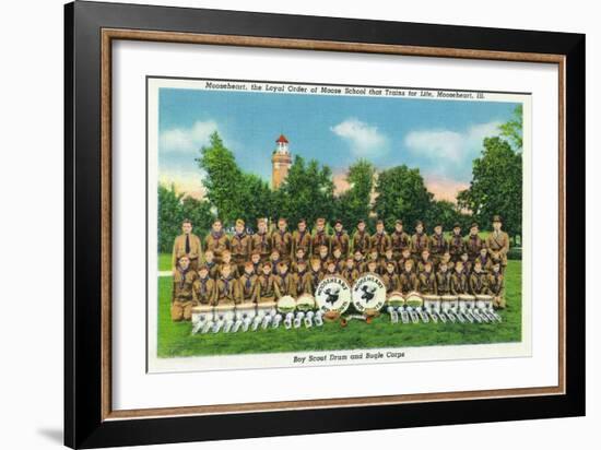 Mooseheart, Illinois, View of the Boy Scout Drum and Bugle Corps-Lantern Press-Framed Art Print