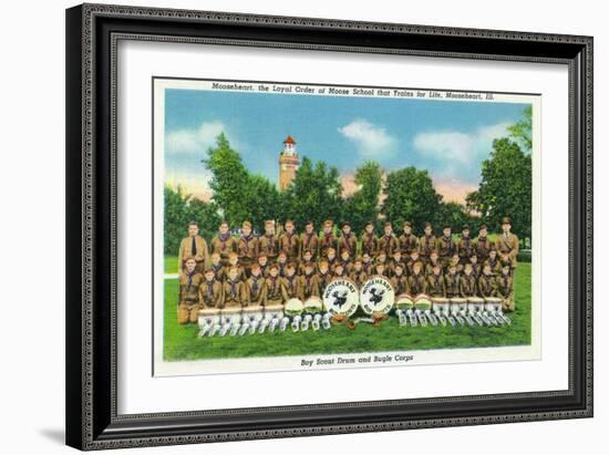 Mooseheart, Illinois, View of the Boy Scout Drum and Bugle Corps-Lantern Press-Framed Art Print