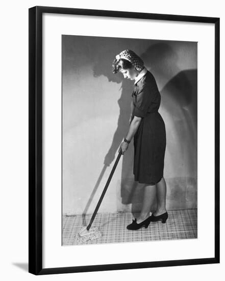 Mopping Linoleum 1940s-null-Framed Photographic Print