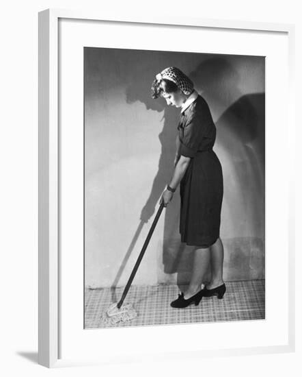 Mopping Linoleum 1940s-null-Framed Photographic Print