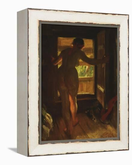 Mora Girl at an Open Door, 1903-Anders Leonard Zorn-Framed Premier Image Canvas
