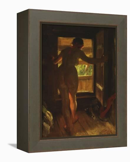 Mora Girl at an Open Door, 1903-Anders Leonard Zorn-Framed Premier Image Canvas