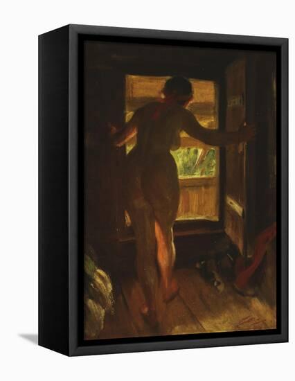 Mora Girl at an Open Door, 1903-Anders Leonard Zorn-Framed Premier Image Canvas