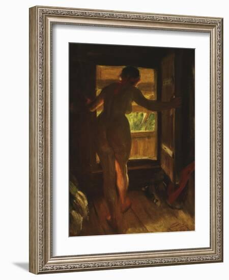 Mora Girl at an Open Door, 1903-Anders Leonard Zorn-Framed Giclee Print