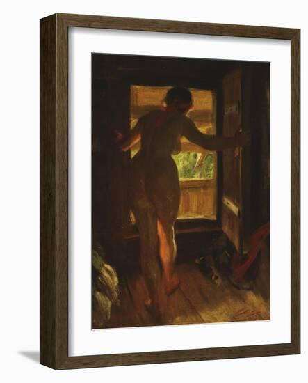 Mora Girl at an Open Door, 1903-Anders Leonard Zorn-Framed Giclee Print