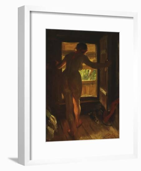 Mora Girl at an Open Door, 1903-Anders Leonard Zorn-Framed Giclee Print