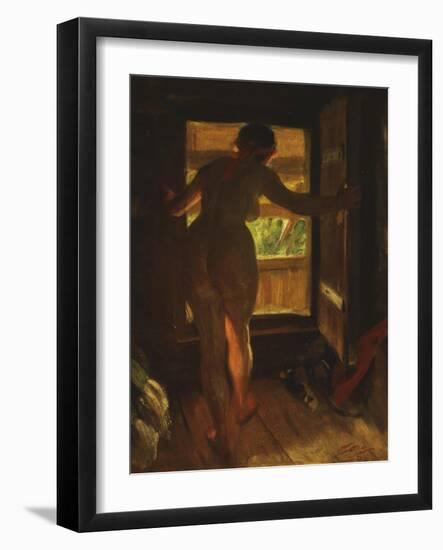 Mora Girl at an Open Door, 1903-Anders Leonard Zorn-Framed Giclee Print