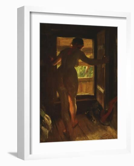 Mora Girl at an Open Door, 1903-Anders Leonard Zorn-Framed Giclee Print