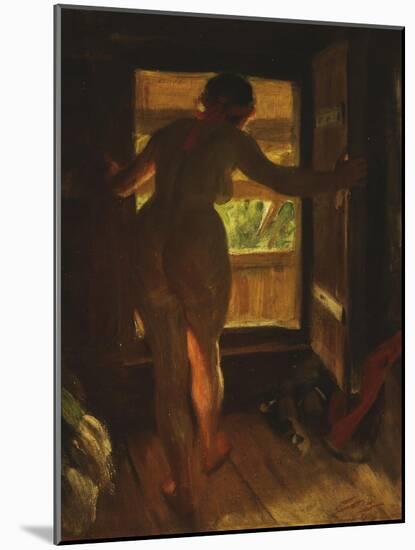 Mora Girl at an Open Door, 1903-Anders Leonard Zorn-Mounted Giclee Print