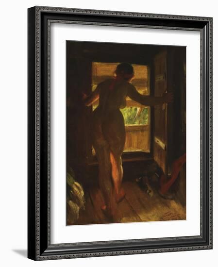 Mora Girl at an Open Door, 1903-Anders Leonard Zorn-Framed Giclee Print