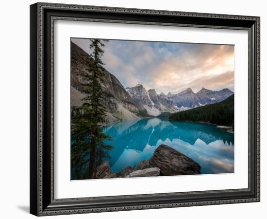 Moraine Lake at sunset in the Canadian Rockies, Banff National Park, UNESCO World Heritage Site, Al-Tyler Lillico-Framed Photographic Print