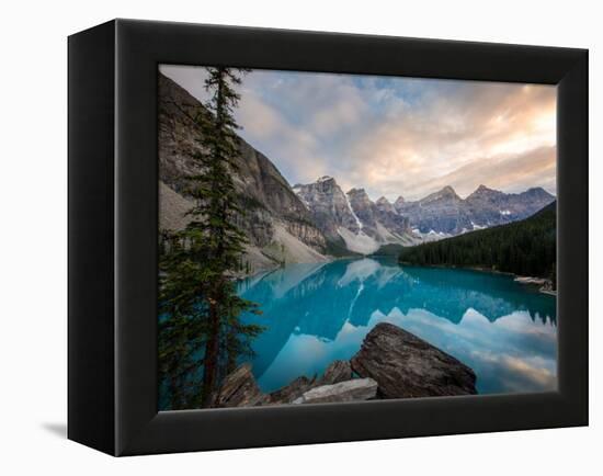 Moraine Lake at sunset in the Canadian Rockies, Banff National Park, UNESCO World Heritage Site, Al-Tyler Lillico-Framed Premier Image Canvas