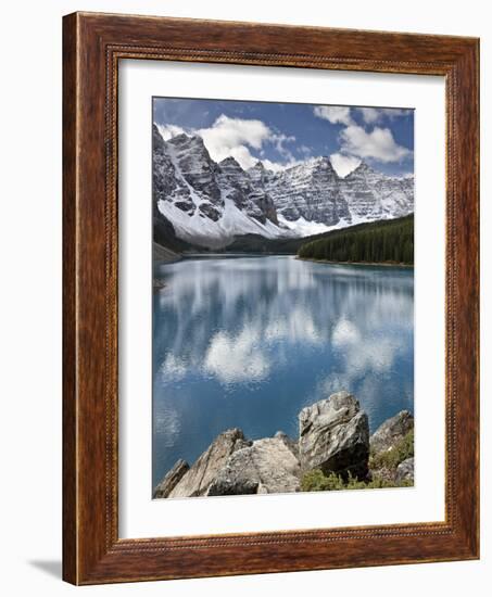 Moraine Lake in Fall with Fresh Snow, Banff Nat'l Park, UNESCO World Heritage Site, Alberta, Canada-James Hager-Framed Photographic Print