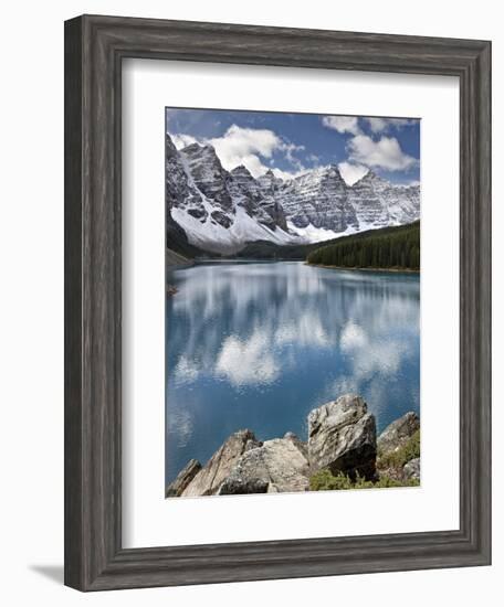 Moraine Lake in Fall with Fresh Snow, Banff Nat'l Park, UNESCO World Heritage Site, Alberta, Canada-James Hager-Framed Photographic Print