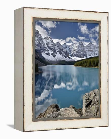 Moraine Lake in the Fall with Fresh Snow, Banff National Park, UNESCO World Heritage Site, Alberta,-James Hager-Framed Premier Image Canvas