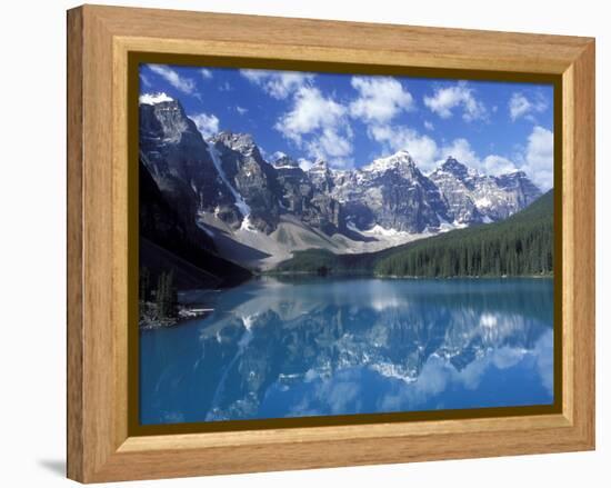 Moraine Lake in the Valley of Ten Peaks, Canada-Diane Johnson-Framed Premier Image Canvas