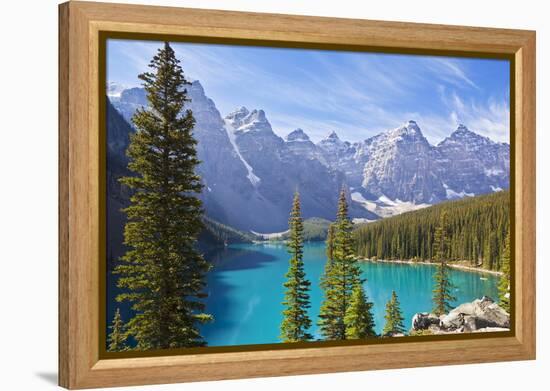 Moraine Lake in the Valley of the Ten Peaks-Neale Clark-Framed Premier Image Canvas