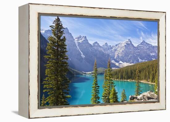 Moraine Lake in the Valley of the Ten Peaks-Neale Clark-Framed Premier Image Canvas