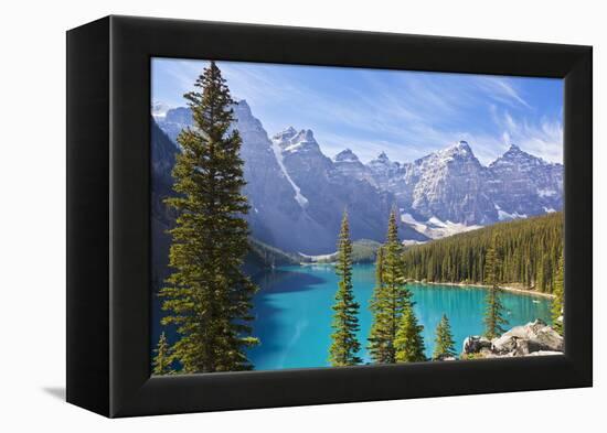 Moraine Lake in the Valley of the Ten Peaks-Neale Clark-Framed Premier Image Canvas