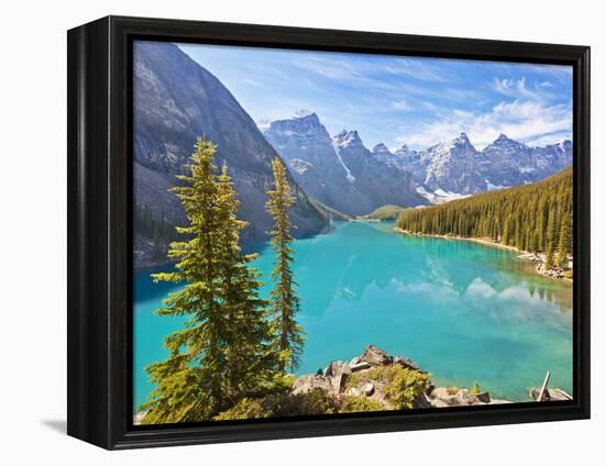 Moraine Lake in the Valley of the Ten Peaks-Neale Clark-Framed Premier Image Canvas