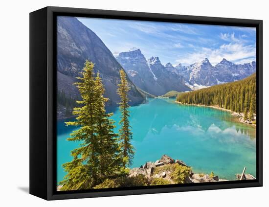 Moraine Lake in the Valley of the Ten Peaks-Neale Clark-Framed Premier Image Canvas