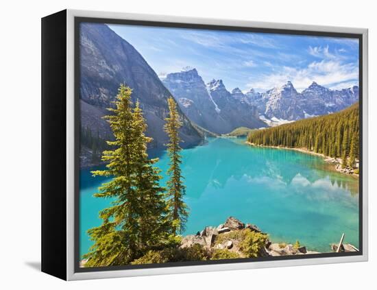 Moraine Lake in the Valley of the Ten Peaks-Neale Clark-Framed Premier Image Canvas