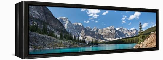 Moraine Lake Panorama-Larry Malvin-Framed Premier Image Canvas