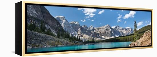 Moraine Lake Panorama-Larry Malvin-Framed Premier Image Canvas