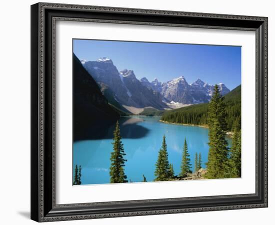 Moraine Lake, Valley of Ten Peaks, Banff National Park, Rocky Mountains, Alberta, Canada-Hans Peter Merten-Framed Photographic Print