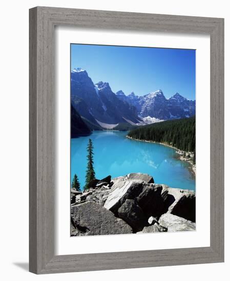 Moraine Lake, Valley of the Ten Peaks, Banff National Park, Rocky Mountains-Hans Peter Merten-Framed Photographic Print