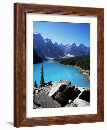 Moraine Lake, Valley of the Ten Peaks, Banff National Park, Rocky Mountains-Hans Peter Merten-Framed Photographic Print