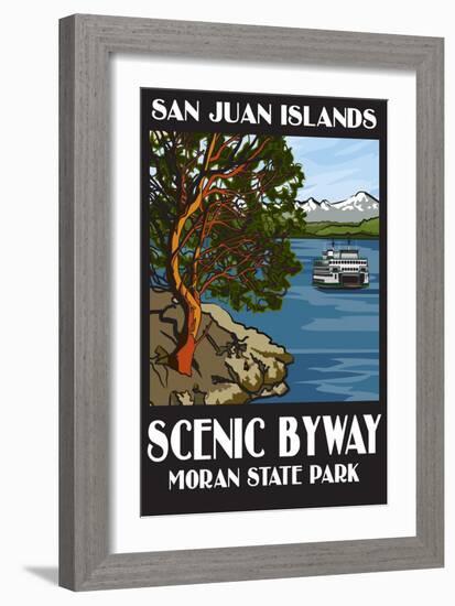 Moran State Park - San Juan Islands, Washington - Scenic Byway-Lantern Press-Framed Art Print