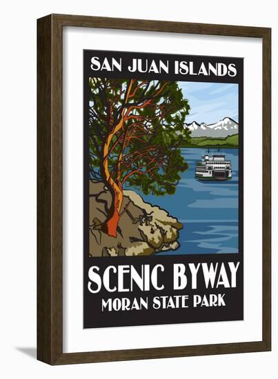 Moran State Park - San Juan Islands, Washington - Scenic Byway-Lantern Press-Framed Art Print