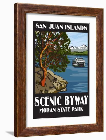 Moran State Park - San Juan Islands, Washington - Scenic Byway-Lantern Press-Framed Art Print