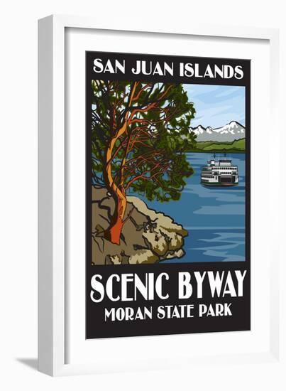 Moran State Park - San Juan Islands, Washington - Scenic Byway-Lantern Press-Framed Art Print