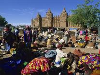 Monday Market Outside the Grand Mosque, UNESCO World Heritage Site, Djenne, Mali, West Africa-Morandi Bruno-Photographic Print