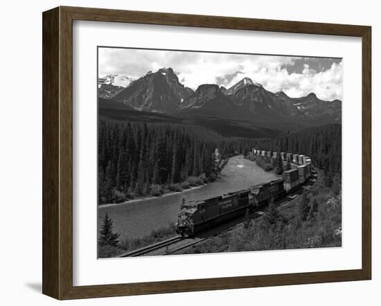 Morants Curve, Bow River, Canadian Pacific Railway, Near Lake Louise, Banff National Park, UNESCO W-Hans Peter Merten-Framed Photographic Print