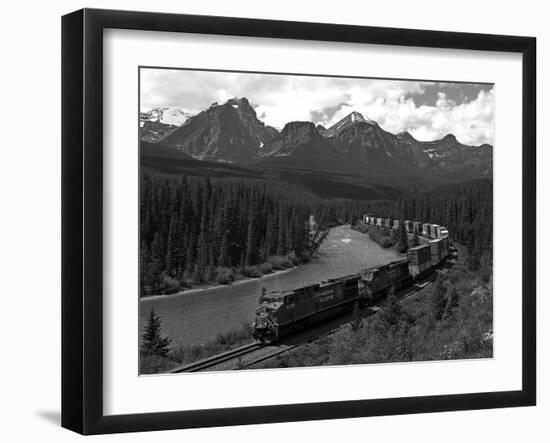 Morants Curve, Bow River, Canadian Pacific Railway, Near Lake Louise, Banff National Park, UNESCO W-Hans Peter Merten-Framed Photographic Print