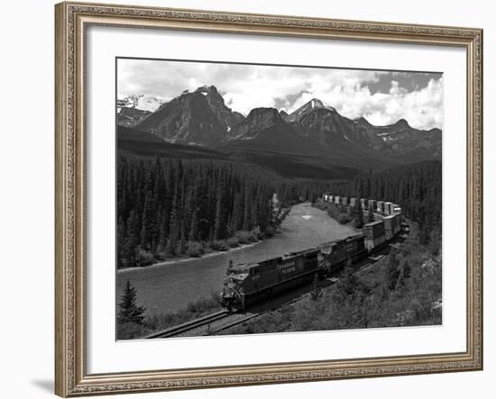 Morants Curve, Bow River, Canadian Pacific Railway, Near Lake Louise, Banff National Park, UNESCO W-Hans Peter Merten-Framed Photographic Print