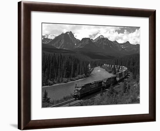 Morants Curve, Bow River, Canadian Pacific Railway, Near Lake Louise, Banff National Park, UNESCO W-Hans Peter Merten-Framed Photographic Print