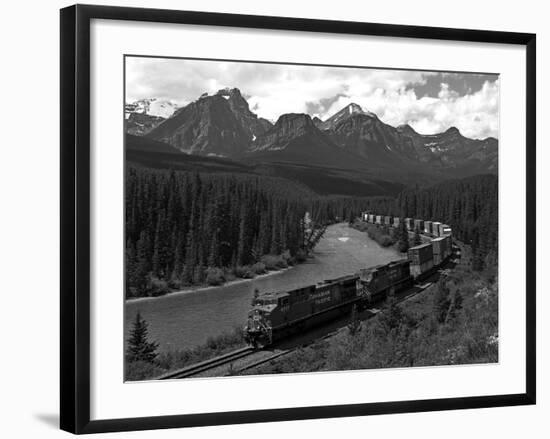 Morants Curve, Bow River, Canadian Pacific Railway, Near Lake Louise, Banff National Park, UNESCO W-Hans Peter Merten-Framed Photographic Print