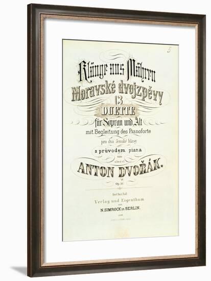 Moravian Duets by Dvorak-null-Framed Giclee Print