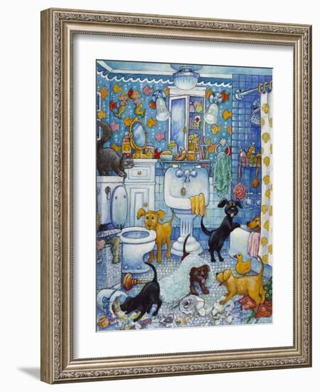 More Bathroom Pups-Bill Bell-Framed Giclee Print